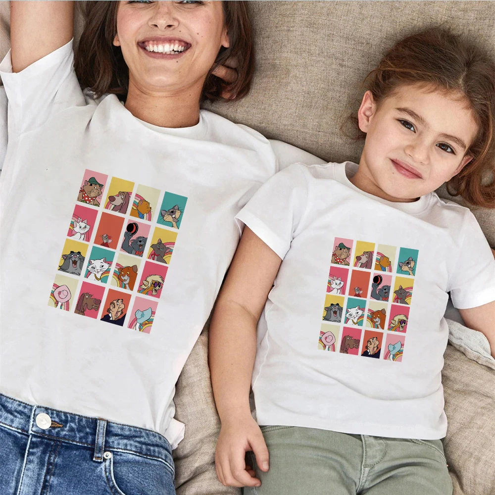 Funny The Aristocats Vacation With His Friends Family Top Toddler Girl Clothes Cute Cat Pictures Couple Tee Parents T Shirt couple matching outfits for wedding Family Matching Outfits