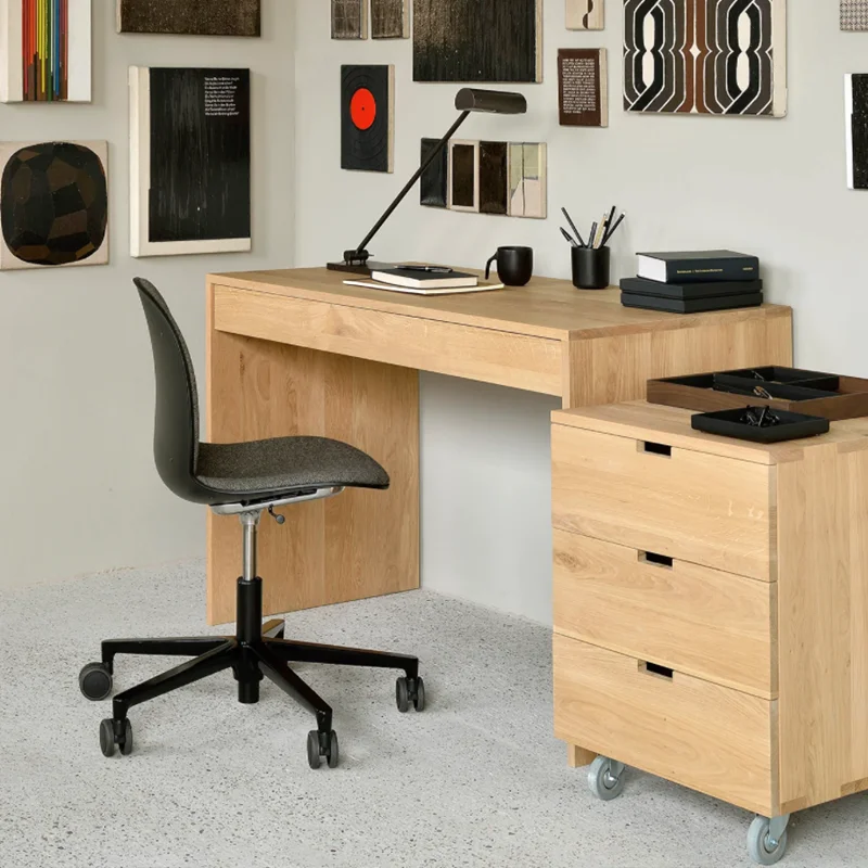 Nordic solid wood desk, antique style desk, oak desk, small apartment, simple modern