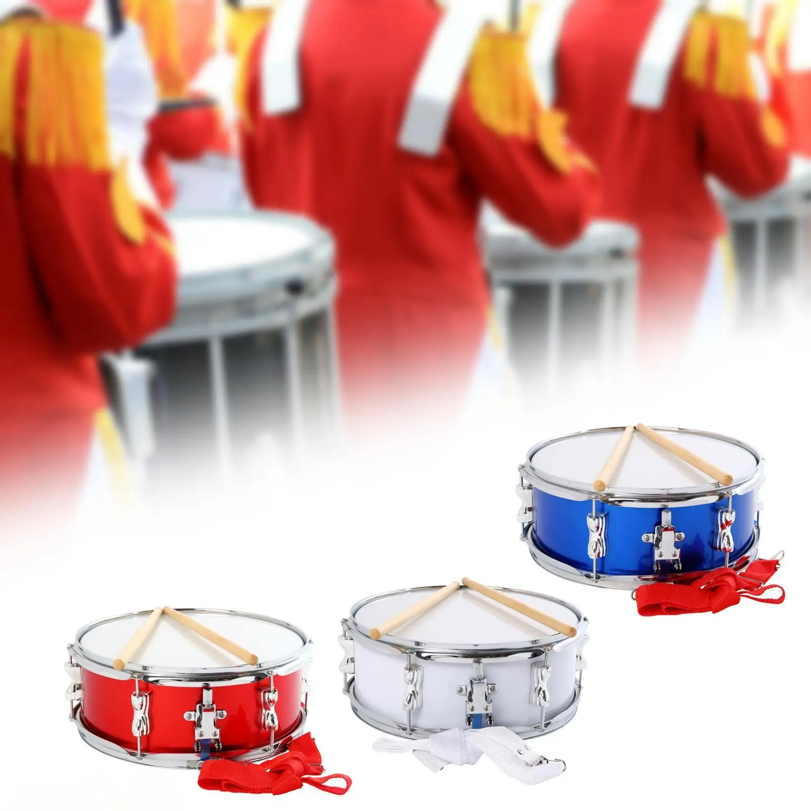 13" Snare Drum with Adjustable Strap, Portable Musical Instruments Percussion