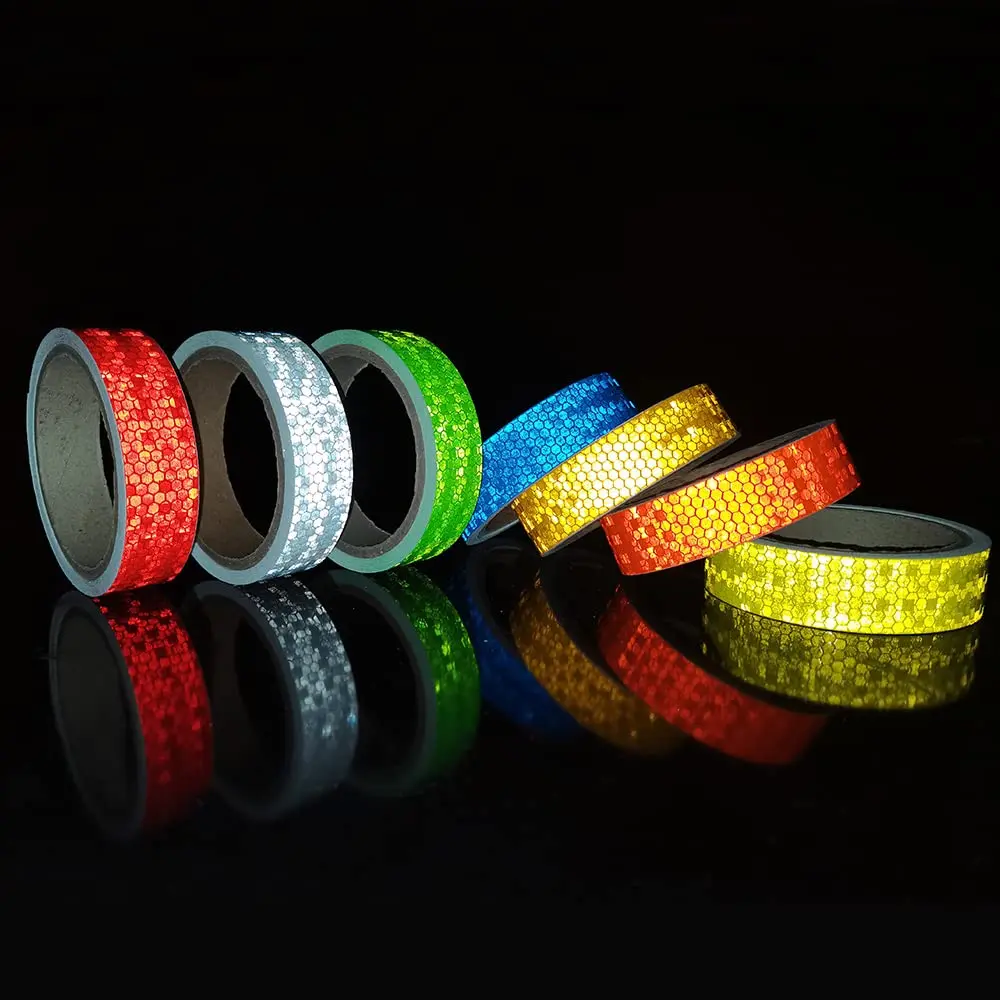 

1Inch*5M Yellow Red Fluorescent Reflective Tapes Waterproof Reflectors Stickers Car-Styling Self-Adhesive Warning Strips For Car