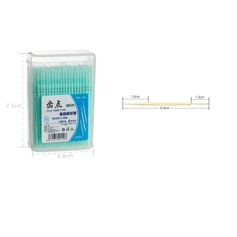 Double Head Dental Floss Interdental Toothpick Brush Brush Teeth Stick Dental Oral Care Toothpicks Floss Pick 200pcs/box toothpick set toothpicks set dental floss sticks interdental brushes
