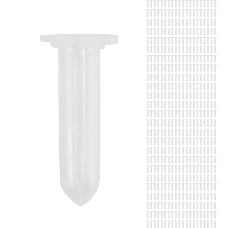 

500Pcs 2Ml Micro-Centrifuge Tube Test Tube Vial Clear Plastic Vials Container Snap Cap For Laboratory Sample Storage