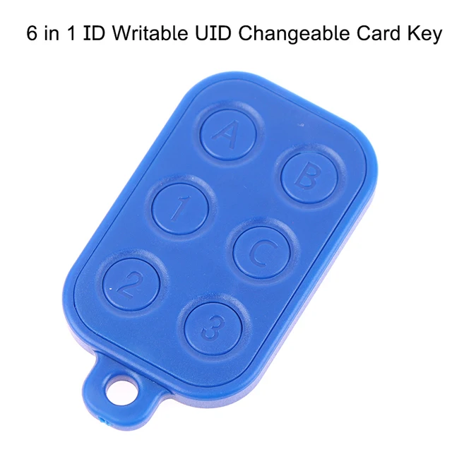 Keyfob 6 in 1 125khz T5577 EM ID Writable IC 13.56Mhz 1k S50 UID Changeable Card Key 2