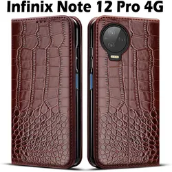 Leather Wallet Flip Phone Case - Enhanced Protection for Infinix Note12Pro 4G (Dark Brown)