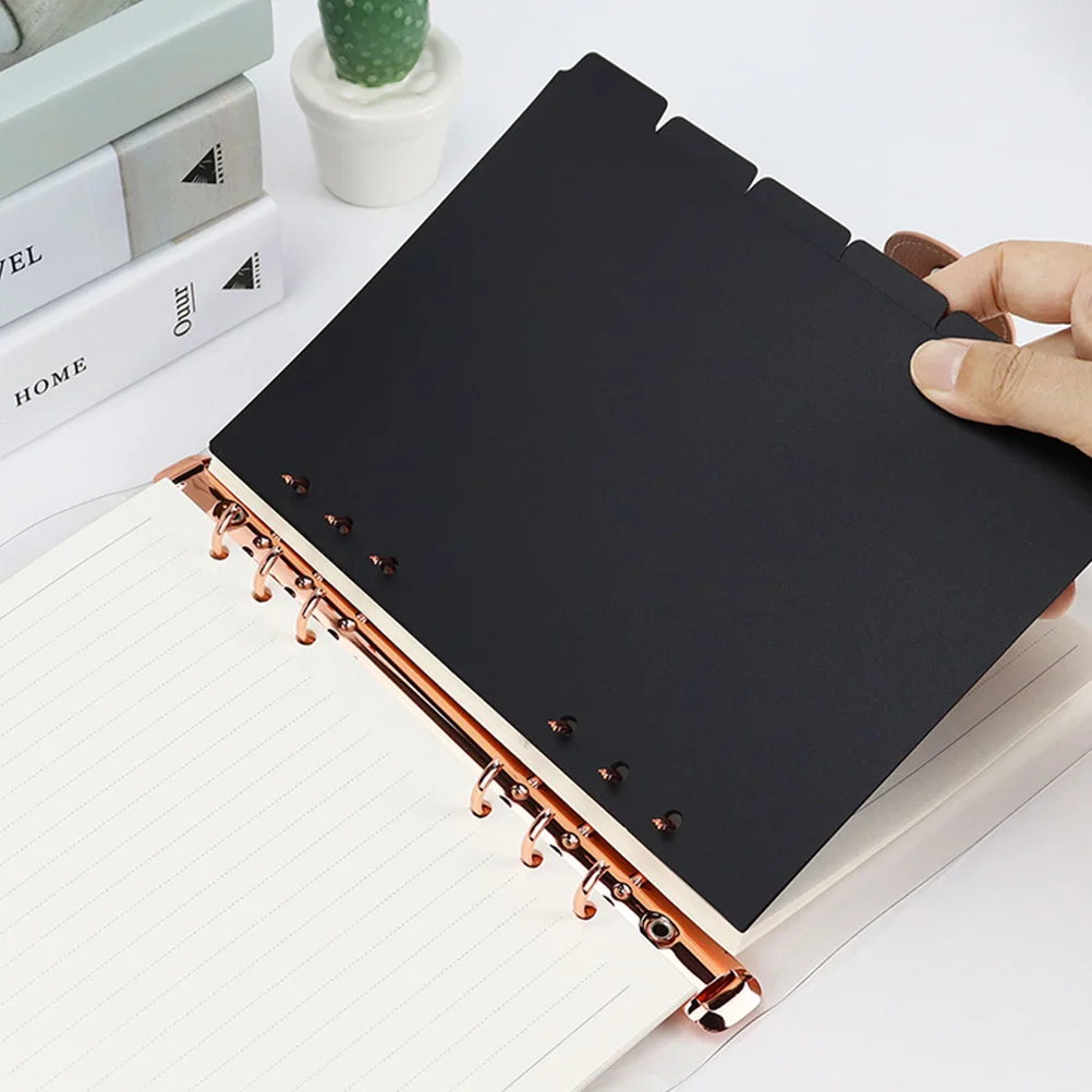 6Pcs Binder Dividers 6 Ring Tab Dividers Plastic 6 Sheets Insertable Index Page Hole Punch Letter A5 binder index dividers