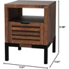 Solid Acacia Wood Nightstand with Drawers Open Shelf Pre-Assembled Rustic Industrial Modern Side Table Home Storage Decor 3