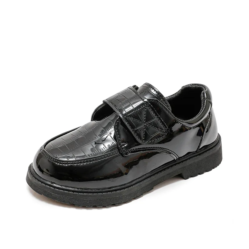 Boys Leather Shoes Spring Autumn Fashion Kids Soft Sole Shoes School Student Performance Flats Big Children's Shoes Black Formal - 4