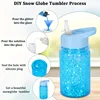 4PCS Reusable Double Layer Plastic Water Bottles With Lid And Straw 10Oz DIY Snowball Cup with Pre Drilled Hole Drinkware Cups 5