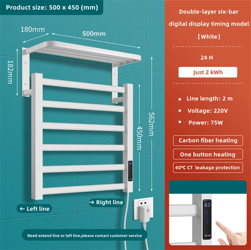 Electric Heated Towel Rack Heated Towel Rail Wall Mounted Stainless Steel Towel  Warmer For Bathroom Equipment - Towel Warmers - AliExpress