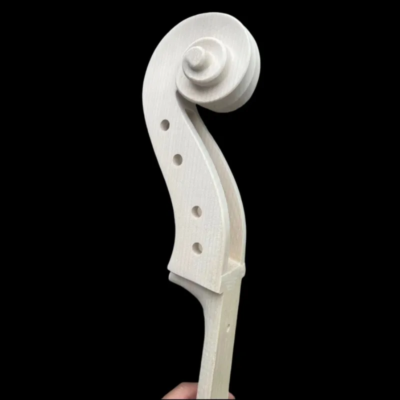 Violin Neck Head Unfinished Cello Neck 4/4 3/4 1/2 1/4 head Scroll Maple Full size Unvarnished DIY Cello parts