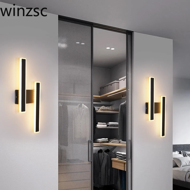 

Modern LED wall lamp creative personality 2 head bedroom bedside living room background wall aisle lamp modern light wall sconce