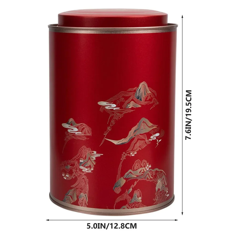 Tea Tinplate Canister Metal Tea Jar with Airtight Lid Chinese Fu Pattern for Loose Leaf Coffee Bean Nut Sugar Cereal Pantry tea tin box tea canister airtight container
