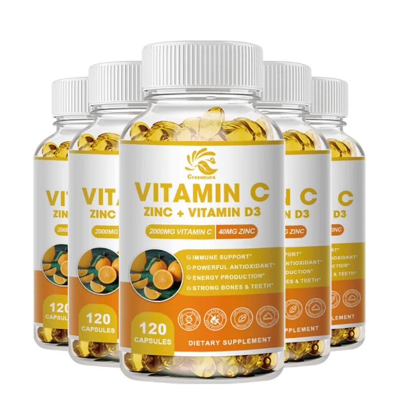 

Immune Support Supplement with Echinacea, Vitamin C and Zinc 40mg, Vitamin D 5000 IU - 60/120 Capsules