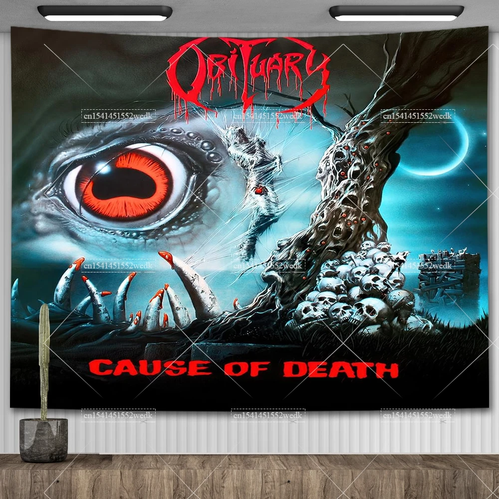 Obituarys Band Death Metal Tapestry Wall Hanging Interior Decoration Flags Banner Retro Tapestrys Macrame Aesthetic Tapestries AliExpress