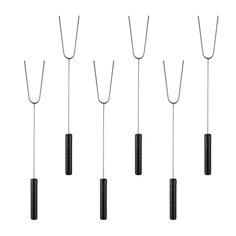 Skewers Sticks Roasting Bbq Fork Meat Barbecue Forks Grill Skewer Stainless Steel Carving Metal Smores Campfire Kebab