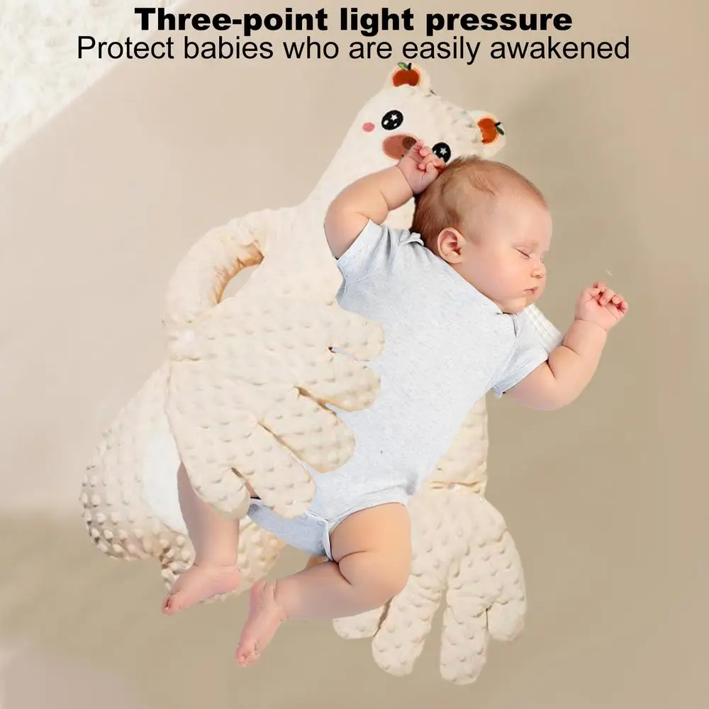 Baby Patting Sleeping Toy Bear Pat Pillow Adjustable Baby Patter Cute Cartoon Soother Red Bean Filling for Anti-Frightening Toy