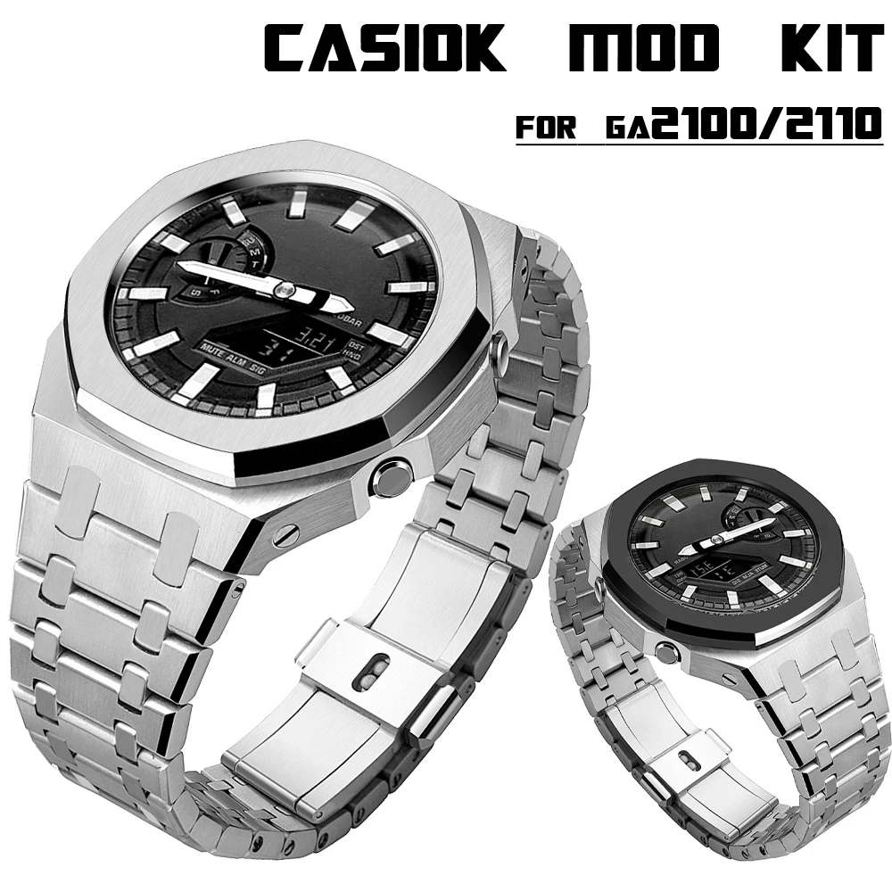 

Gen3/4 GA2100 Casioak Modification Kit Metal Case Bezel Frame for G Shock GA2110 GAB2100 Metal Rubber Correa Strap Accessories