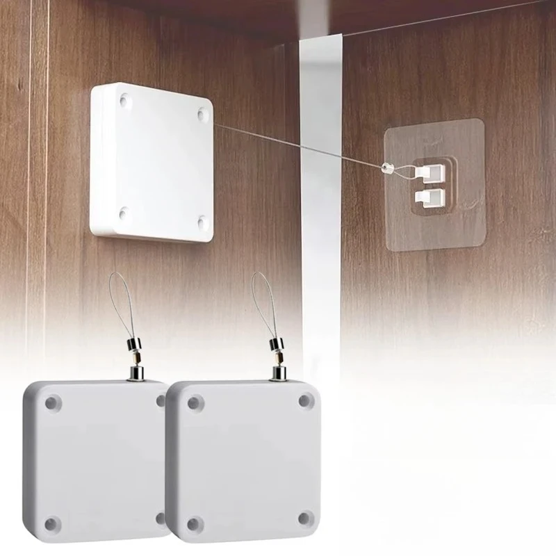 Automatic Door Closer System Adjustable Tension for Interior Doors