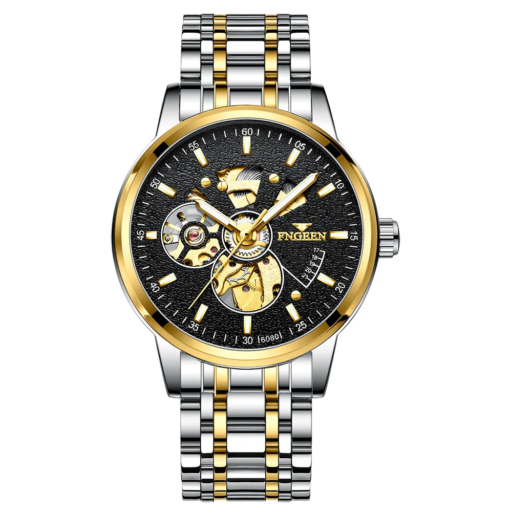 Automatic Mechanical Skeleton Men's Top Brand Stainless Steel Watch for Men Women Business Waterproof Luxury Wristwatch Clock
