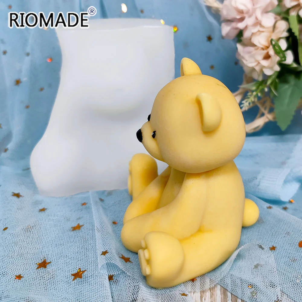 3D Sitzen Bär Silikon Form Fondant Schokolade Mousse Backen Kuchen Werkzeuge Für DIY Handwerk Gips Epoxy Harz Seife Kerze Form – Detail 5