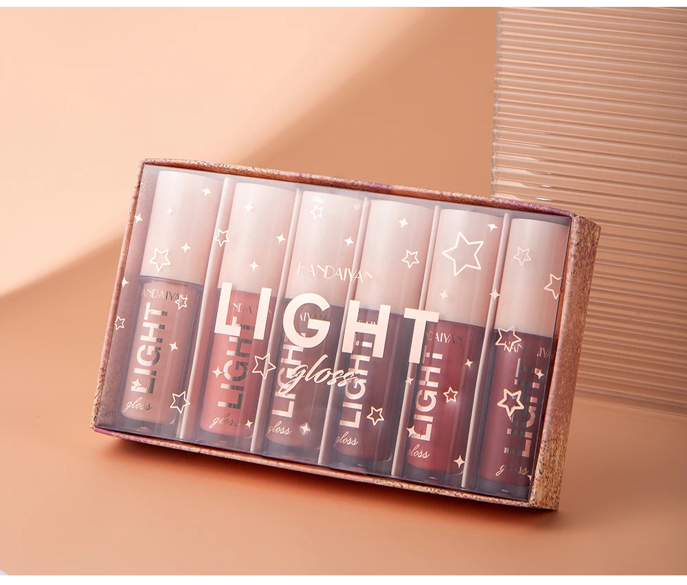 Lip Gloss Set - 6 PCS Long-Lasting Liquid Lip Stains with Mirror