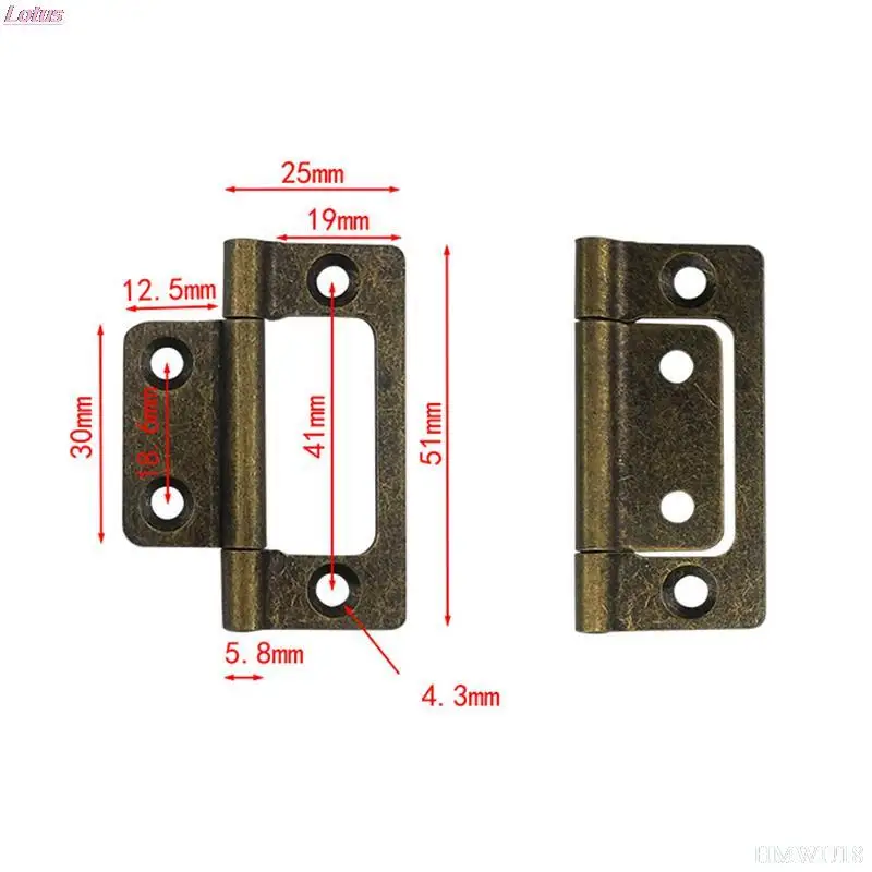 Stainless Steel Door Hinges 2 PCS 2-inch Cabinet Door Drawer Furniture Mortise Hinge 135 &deg; Opening 51 * 25MM