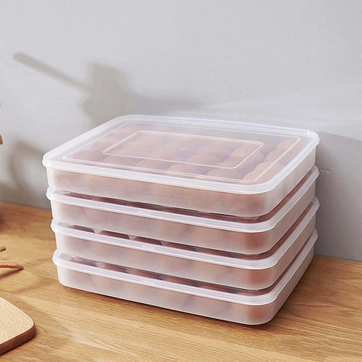 1pc-30 Grids Large Capacity Egg Shockproof Holder Plastic Egg Container with Cover Storage Box Tray for Refrigerator 5