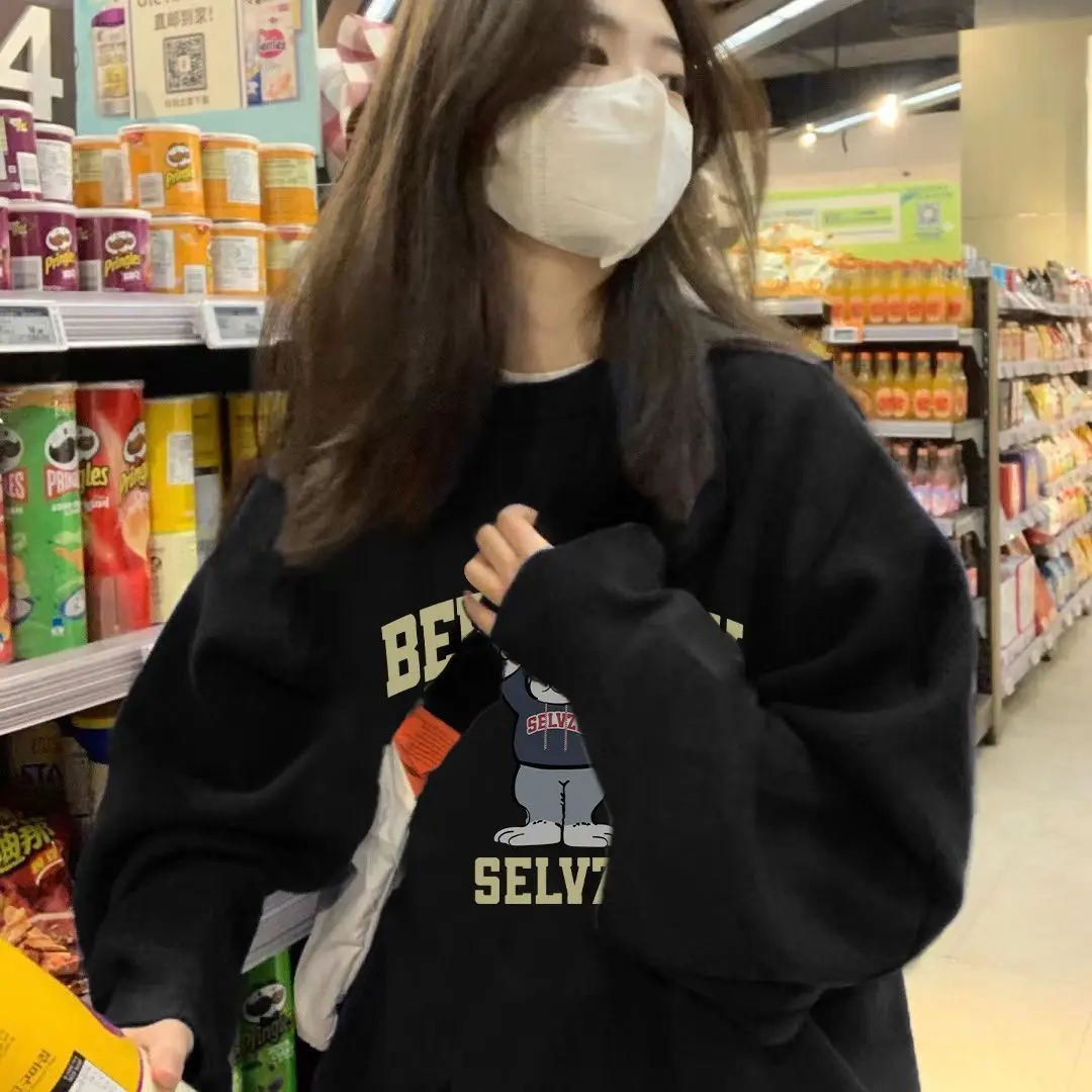 Funny Bunny Graphic Sweatshirts Women Winter Kpop Women Pullover New In Hoodies Sweatshirts Goth Hip Hop Hoodie
