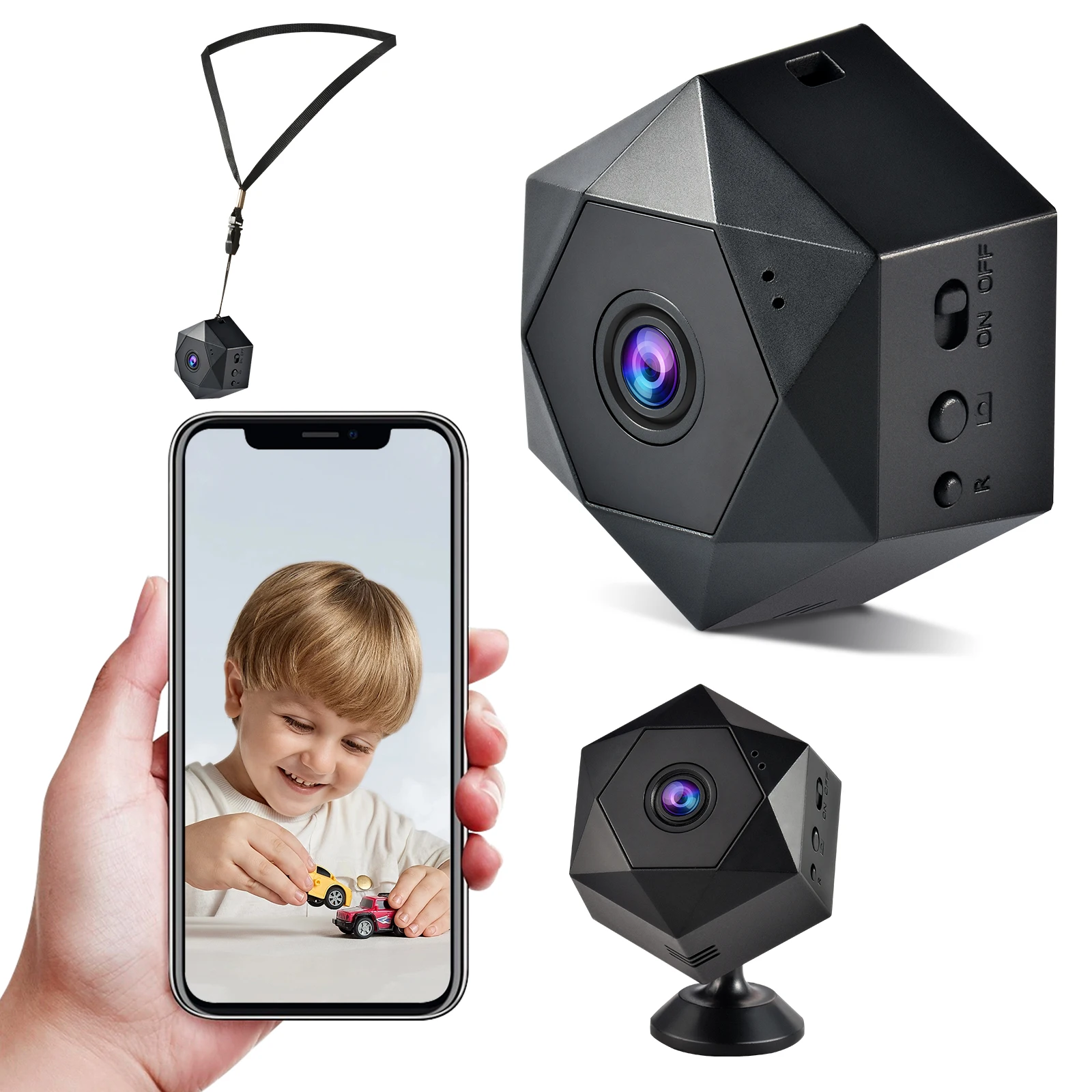 Telecamera Di Sicurezza Hd Wireless, Telecamera Ricaricabile Ultra Hd 4K Con Rilevamento Del Movimento E Audio Bidirezionale, Camma Sportiva Mobile In