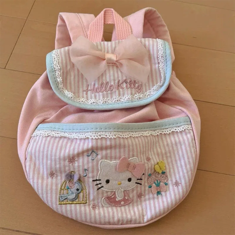 

New Kawaii Sanrios Anime Hellokitty Printed Schoolbag Shoulder Bag Large Capacity Cartoon Portable Storage Bag Birthday Gifts
