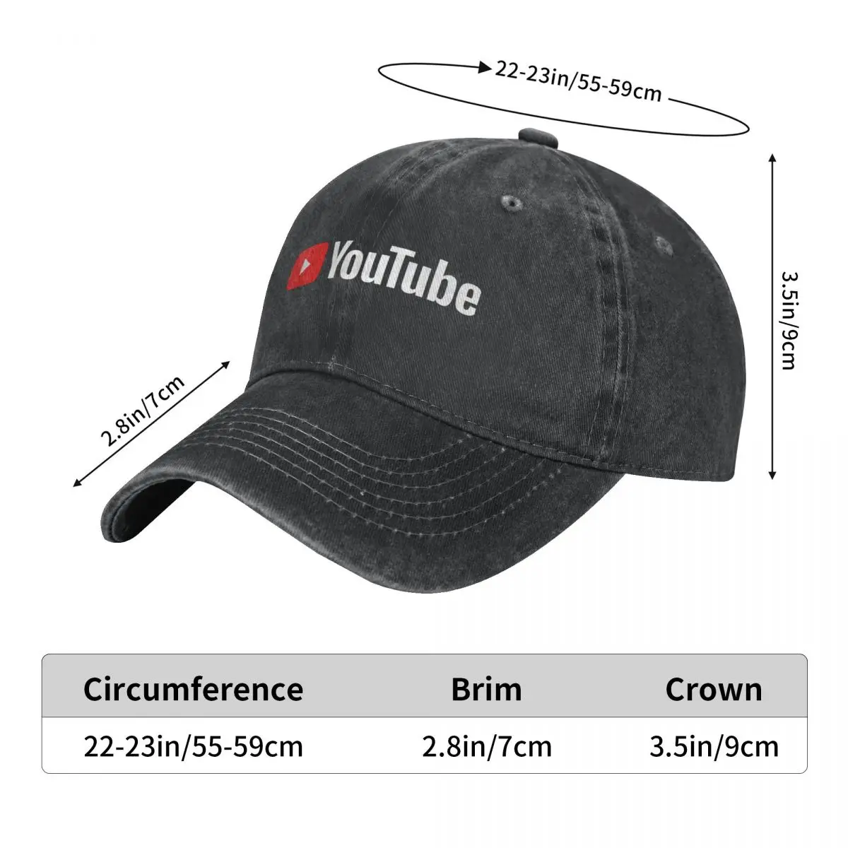 YouTubed Logo Baseball Cap American Video Streetwear Unisex Men Hip Hop Hats Designer Hiking Fishing Snapback Cap Gift Idea 2