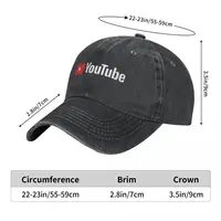 YouTubed Logo Baseball Cap American Video Streetwear Unisex Men Hip Hop Hats Designer Hiking Fishing Snapback Cap Gift Idea 2