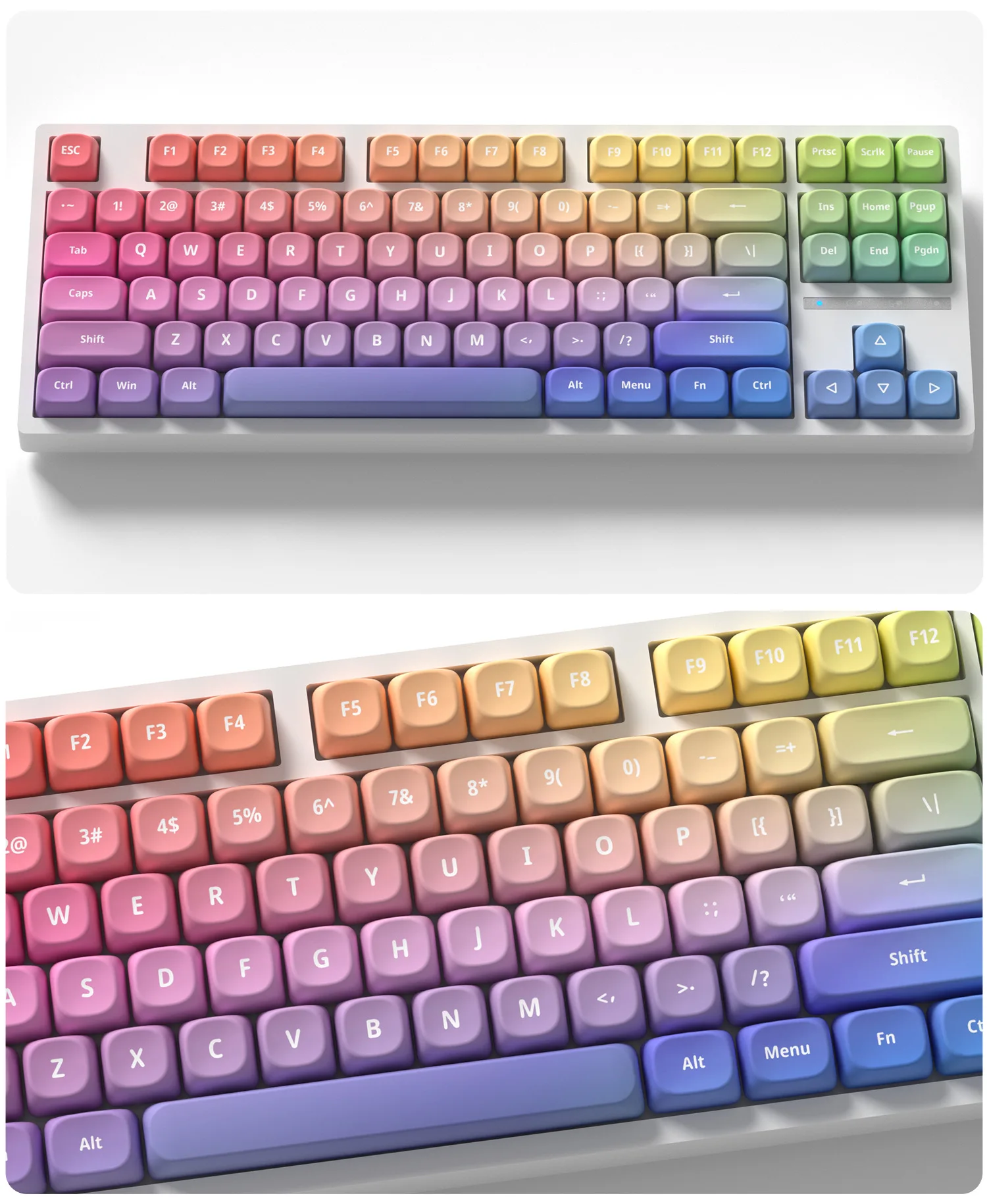 Purple Tide 121-Key PBT Keycap Set in MOA Profile, DYE-SUB