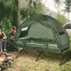 Elevated Tent with Sleeping Bag, Folding Camping Cots for Adults, Thick Air Mattress Pad, Portable Single Cot Camping Bed 1