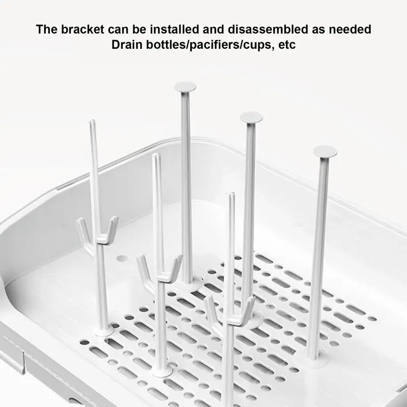 Baby Bottle Drying Rack With Removable Drip Tray Dustproof Bottle Storage Dust-proof Portable Baby Storage Box With Lid