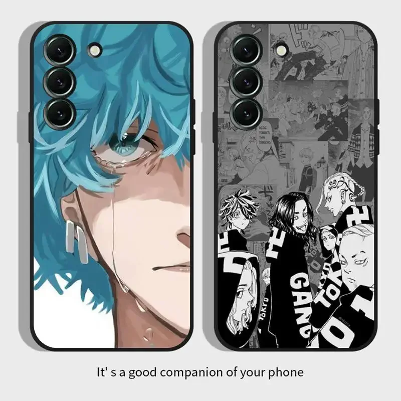 Custodia Per Telefono T-Tokyo Revengers Per Samsung Galaxy,S,23,22,21,20,10,E,9,8,7,6,5G,Plus,Edge,Ultra,Lite Cover Morbida Nera