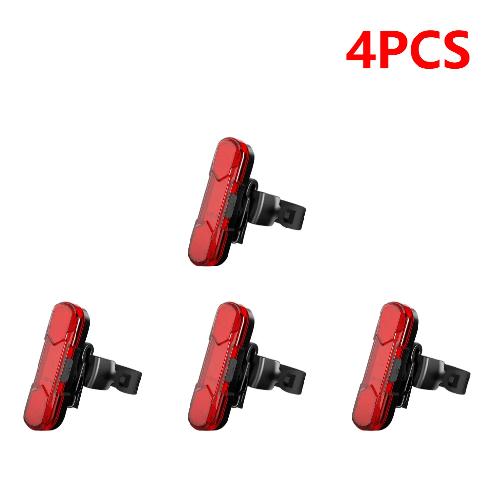 4-10Pcs Usb Rechargeable Led Bike Light Safety Warning Bicycle Rear Light Waterproof Seatpost Cycling Tail Light Accessories