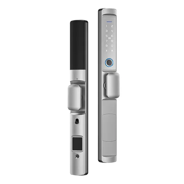 Waterproof IP66 Dustproof Tuya Wifi TTlock APP Fingerprint Sliding Smart Lock RFID Card Code Anti-Scratches Aluminum Door Locks 3