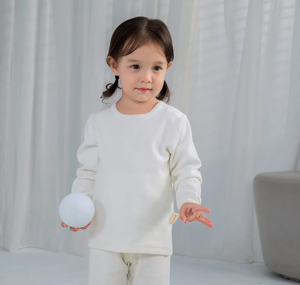 0-2Years Baby Sleepwear Spring Fall Winter White 100% natural colored cotton Boys Girls Thermal Warm Baby Kids Home Wear Pajamas