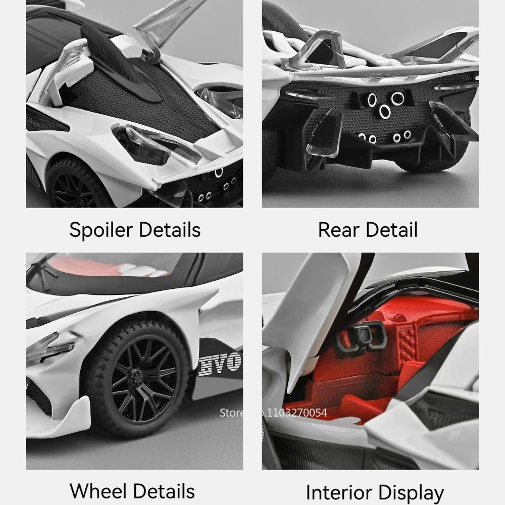 1:32 Diecast Alloy Car with Sound, Light & Rear Wheel Return Force – Doors Open Miniature Supercar Fashion Gift