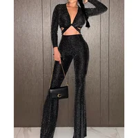 Women's High Street Style Sexy Long Sleeves Jumpsuit Hourglass Figure Butt Lift Set Clubwear Female Overalls Streetwear - Image 4