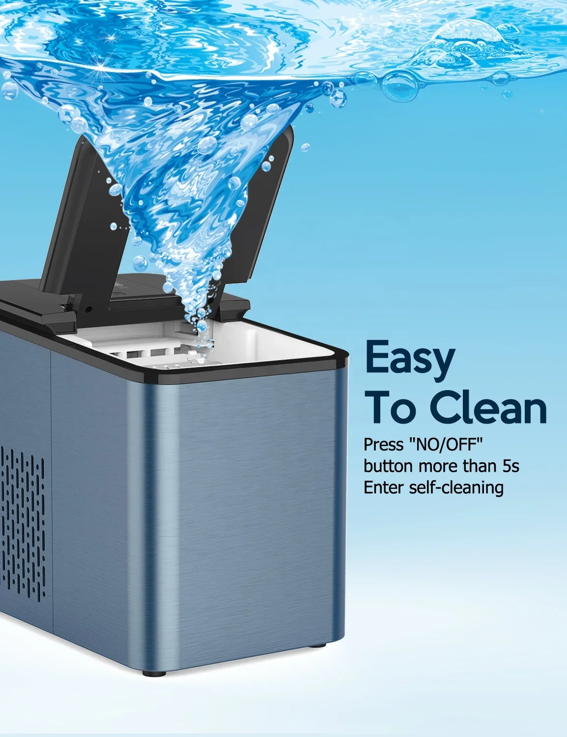 YYHC-Portable Countertop Ice Making Machine Use Mini Ice Maker Automatic One Button Home with Scoop Electric Plastic