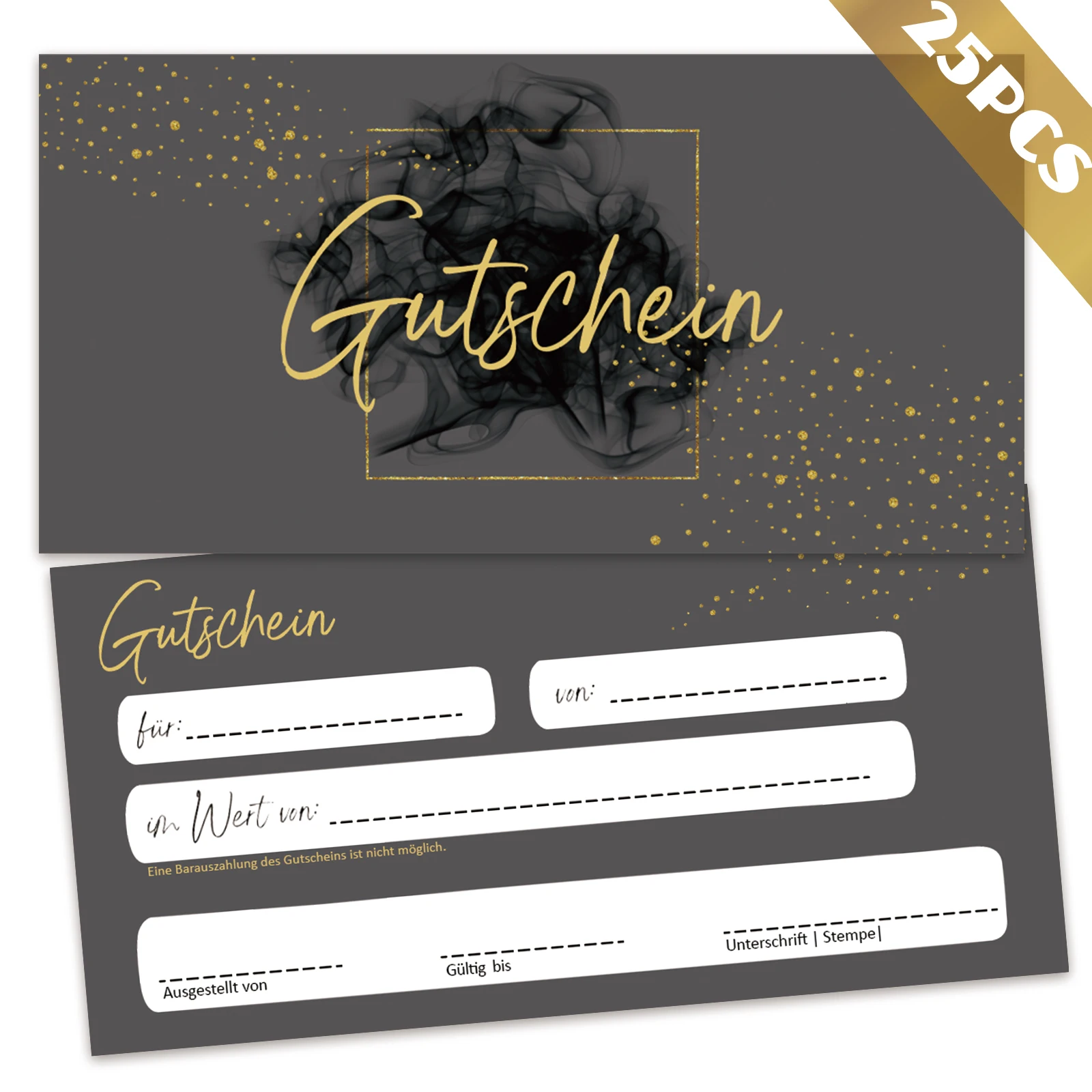 25pcs blank vouchers for you to fill out - high-quality voucher cards suitable for companies, enterprises, and catering. Exquisi