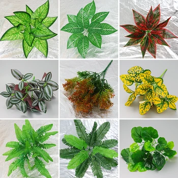 Piante artificiali Foglie di palma sfondo accessori murali materiale paesaggio greening Ufficio decorazione del giardino di casa fatto a mano fai-da-te 1