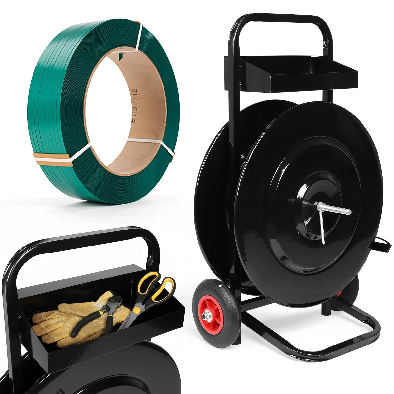 Composite Cord Strap Packing Pallet Multi-Purpose Banding Strapping Cart Dispenser Reusable Integrated Tool & Seal Tray for Manu