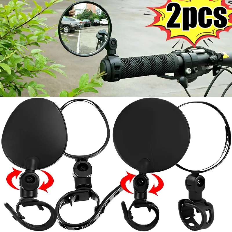 Universal Bicycle Rearview Reflector Mirror Cycling Clear Wide Handlebar Mirror for Bicycle Motorcycle 360 Rotation Adjustable west biking bicycle mirror 360 rotation adjustable hd wide angle cycling mtb road handlebar rearview mirrors bike accessories