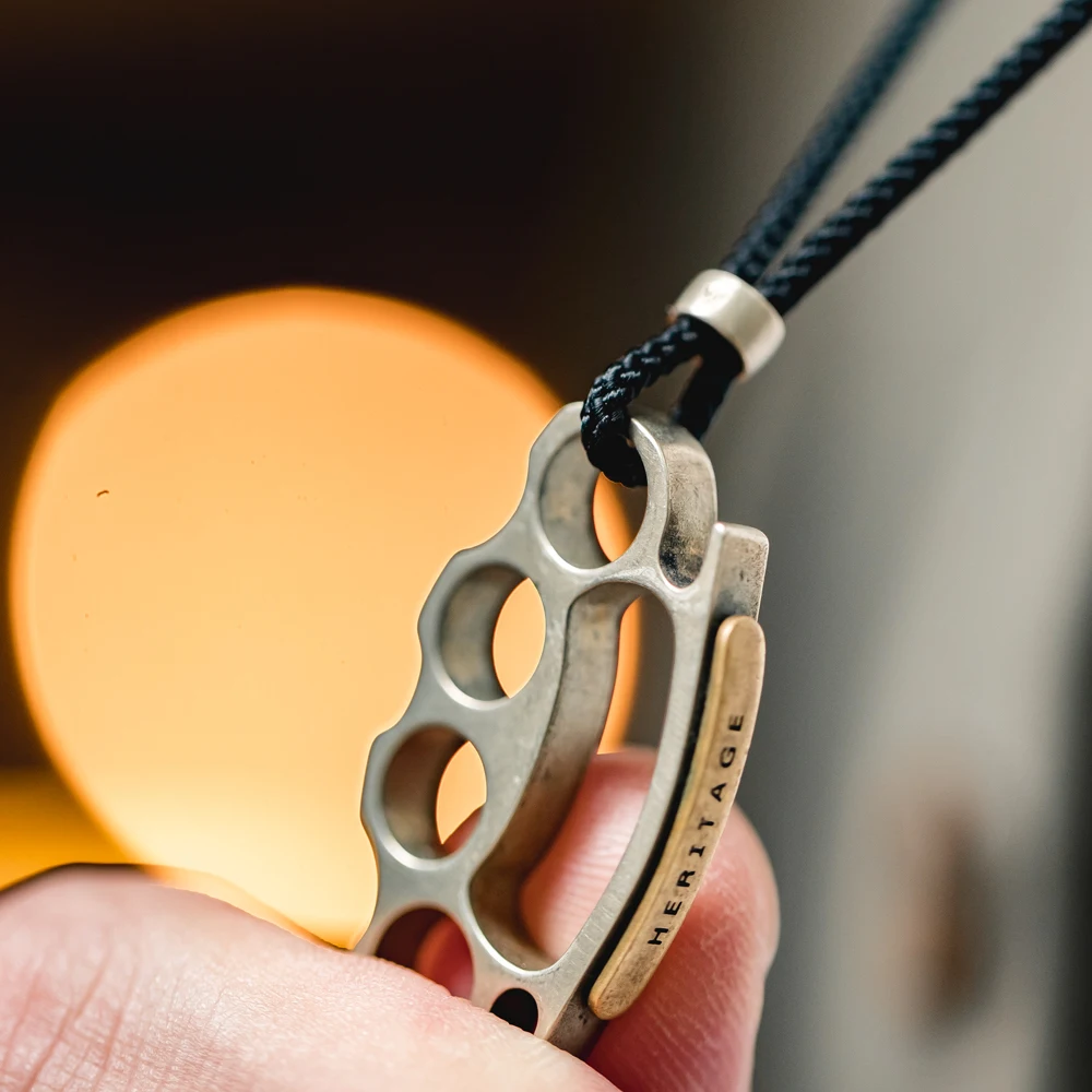 Maden Men's Retro Necklace with Boxing Finger Tiger Tough Guy Style White Copper Pendant Bracelet Jewelry Fashion Gifts