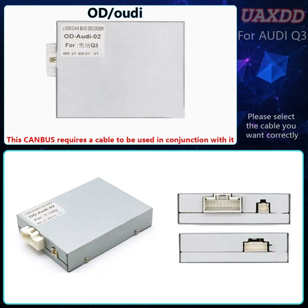Universal 2 Din Car Android Adapter Dashboard Decoder with CAN Bus Integration and Cable Harness