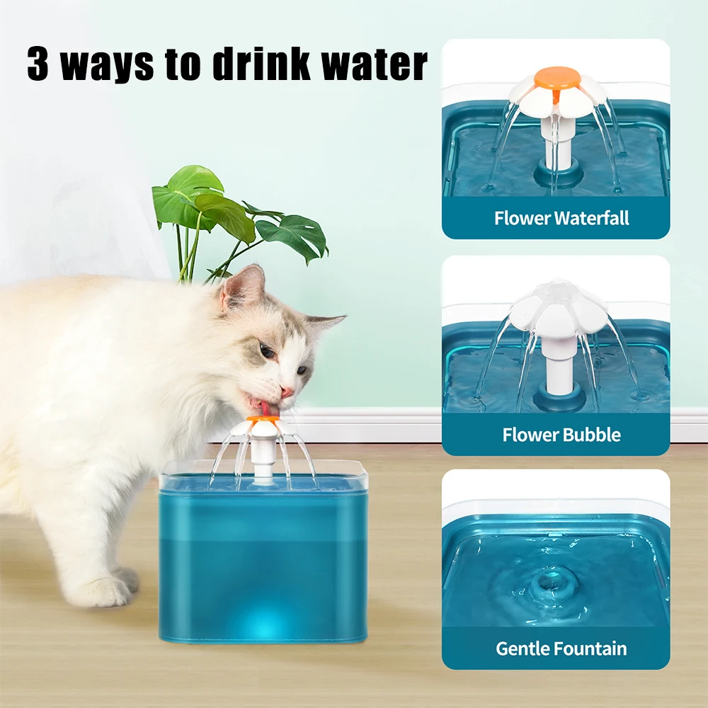 Pet Water Dispenser with Recirculate Filtring Cat Drinking Fountain USB Charging for Fresh Water with LED Lighting Automatic pet water fountain pet water dispenser