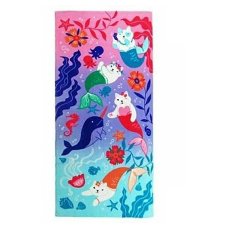 

Быстросохнущее детское полотенце с котом ярких цветов